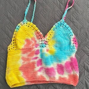 Crochet tie-dye top